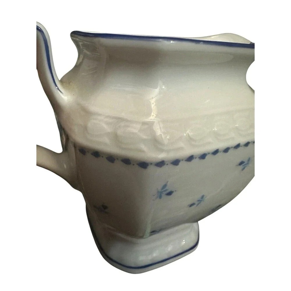 Seltmann Weiden Milk Jug Creamer Tray Andrea Blue Floral Bavaria West Germany